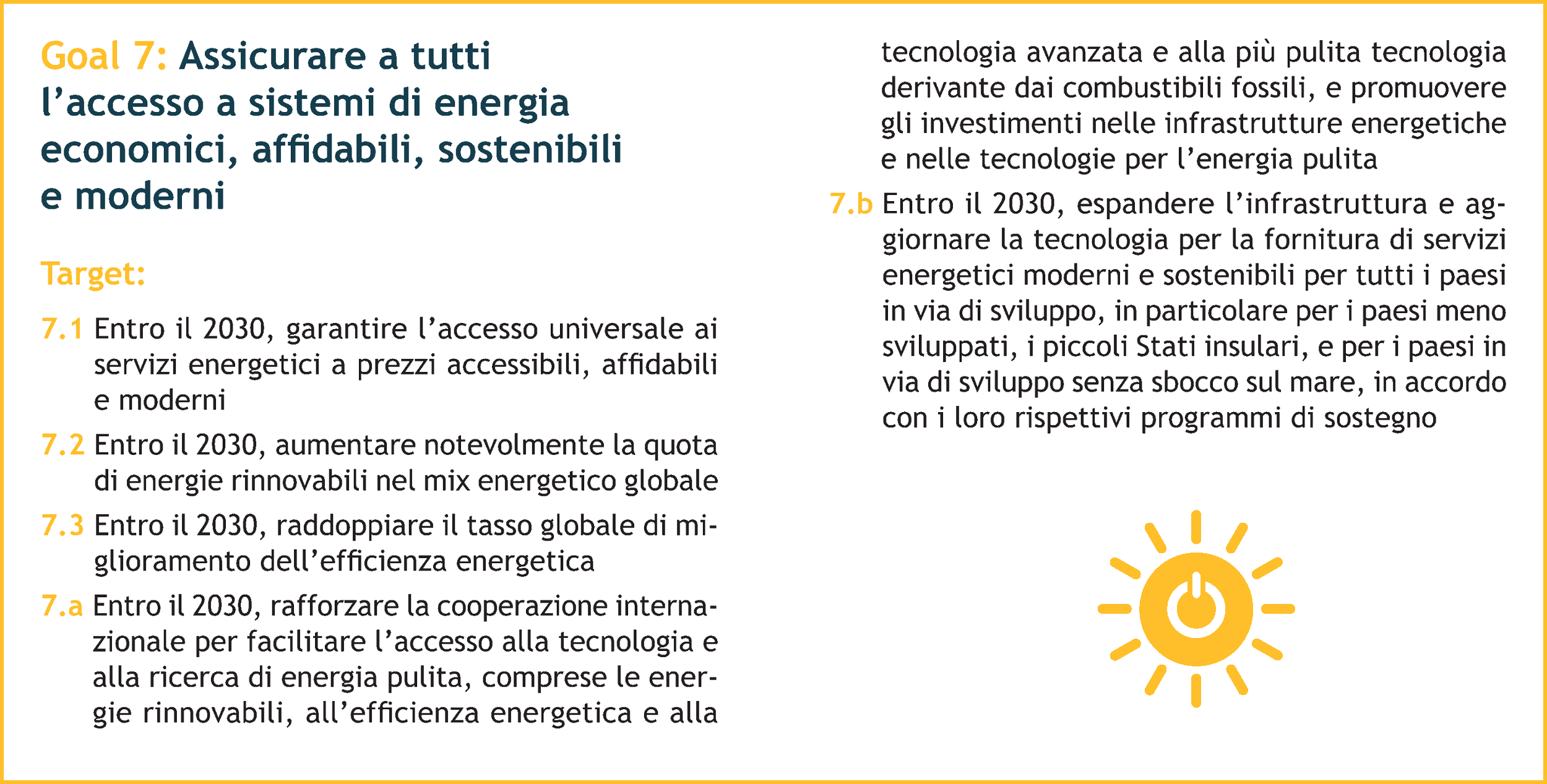 SDG 7 - Accesso all'energia